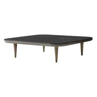 table basse fly - marbre nero marquina - smoked oiled oak - 120 x 120 cm