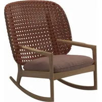 fauteuil à bascule kay high back - fife warm rose - osier cuivre