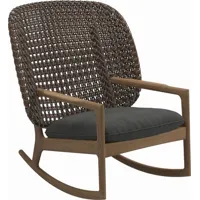 fauteuil à bascule kay high back - blend coal - osier brindle