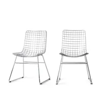 aslaug - lot de 2 chaises en métal quadrillé