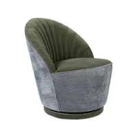 madison - fauteuil en velours - vert kaki