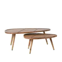 sham - 2 tables basses en palissandre - bois massif