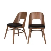 talika - lot de 2 chaises en bois et simili