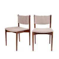 torrance - lot de 2 chaises en bois et tissu