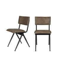 new willow - 2 chaises en simili - marron argile