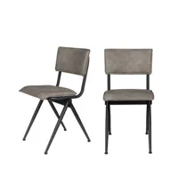 new willow - 2 chaises en simili - gris