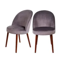 barbara - lot de 2 chaises en velours