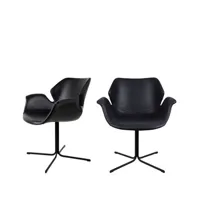 nikki - 2 fauteuils de table design - noir