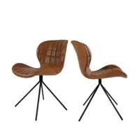 omg - 2 chaises design skin - marron