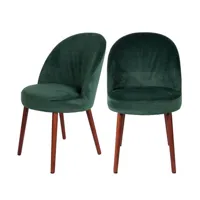 barbara - lot de 2 chaises en velours