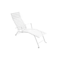 chaise longue bistro métal - 01 blanc coton