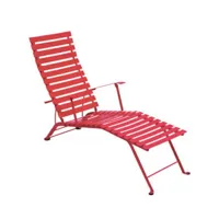 chaise longue bistro métal - 67 rouge coquelicot