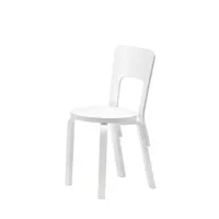 chaise 66 - pieds blanc /assise bouleau blanc