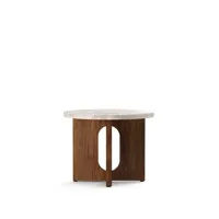table d'appoint androgyne ø50 - noyer / kunis breccia sable