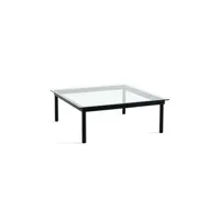 table basse kofi carrée - verre transparent - vernis noir à base d'eau - carré, 100 x 100 cm