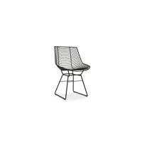 chaise flow filo - nickel noir - sans coussins de siège/dossier
