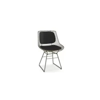 chaise flow filo - bronze - avec coussins de siège/dossier en gris carbone