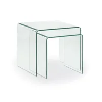 table d'appoint 50 x 50 cm verre burano