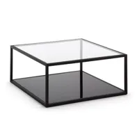 table basse 80 x 80 cm verre blackhill