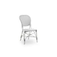 chaise repas en aluminium et fibre synthétique blanche