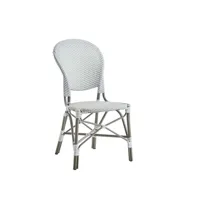 chaise repas en aluminium et fibre synthétique grise