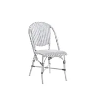 chaise repas empilable en alu et fibre synthétique blanc