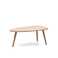 table basse eluana en bois d'acacia massif avec finition naturelle ø 110 x 60 cm