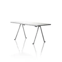 table basse officina - galvanisé - marbre de carrare, blanc - 120 x 45 cm
