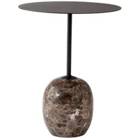 table d'appoint lato - ø40 cm - warm black & emparador marble