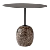table d'appoint lato - ovale 40 x 50 cm - warm black & emparador marble