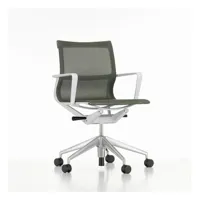 chaise de bureau physix piètement à cinq étoiles - poli - 03 roseau - gris doux - roulettes pour tapis de sol