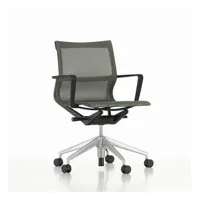 chaise de bureau physix piètement à cinq étoiles - poli - 03 roseau - noir foncé - roulettes pour tapis de sol