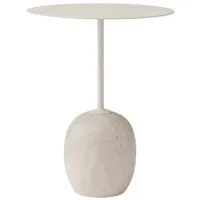 table d'appoint lato - ivory white & crema diva marble - ø40 cm