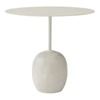 table d'appoint lato - ivory white & crema diva marble - ovale 40 x 50 cm