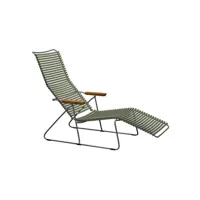chaise longue click sunlounger - vert olive