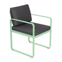 fauteuil lounge bellevie - 83 vert opaline - gris graphite