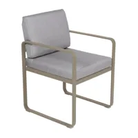 fauteuil lounge bellevie - 14 muscade - gris flanelle