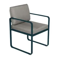 fauteuil lounge bellevie - 21 bleu acapulco - b8 gris taupe