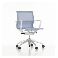 chaise de bureau physix piètement à cinq étoiles - poli - 09 gris glacier - gris doux - roulettes pour tapis de sol