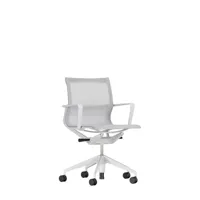 chaise de bureau physix piètement à cinq étoiles - revêtement soft grey - 07 gris argenté - gris doux - roulettes pour tapis de sol