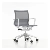 chaise de bureau physix piètement à cinq étoiles - poli - 08 gris caillou - gris doux - roulettes pour tapis de sol