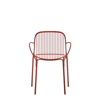 chaise avec accoudoirs hiray - orange rouille
