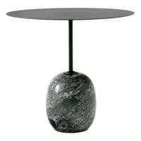 table d'appoint lato - ovale 40 x 50 cm - deep green & verde alpi marble