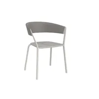 chaise avec accoudoirs ria tissée partiellement - gris fer