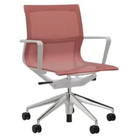 chaise de bureau physix piètement à cinq étoiles - poli - 10 brique - gris doux - roulettes pour tapis de sol