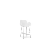 chaise de bar form structure acier avec accoudoirs - blanc/blanc - 65 cm