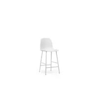 chaise de bar form structure en acier - blanc/blanc - 65 cm