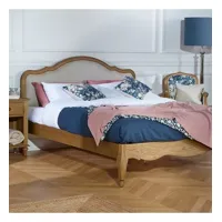 henry - lit deux places, style romantique en chêne et lin premium 160x200