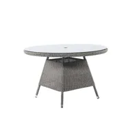table ronde aluminium et fibre synthétique 4 personnes gris