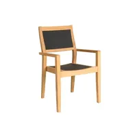 fauteuil repas empilable en bois clair et toile